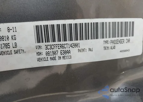 2012 Fiat 500C Lounge z USA, uszkodzony, nr VIN 3C3CFFER6CT142001